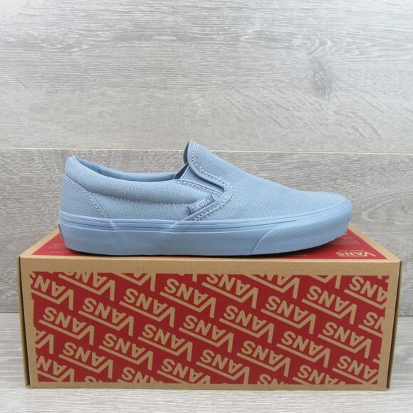 Vans Classic Slip On Pastel Mono Blue Shoes Women's Size 7 NEW - Picture 2 of 13